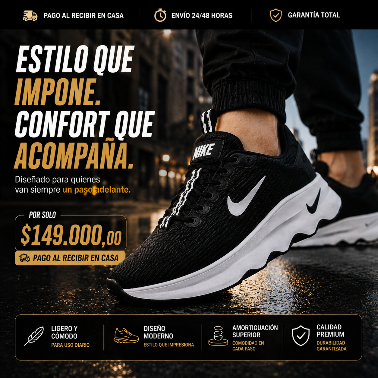 🔥 Nike Motiva Premium | Máximo Confort • 50% OFF Solo Hoy